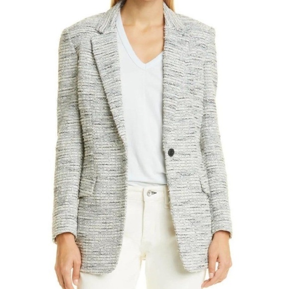 rag & bone Jackets & Blazers - Rag & Bone Ames Deconstructed Cotton Blazer in Black and White Size 00